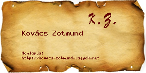 Kovács Zotmund névjegykártya